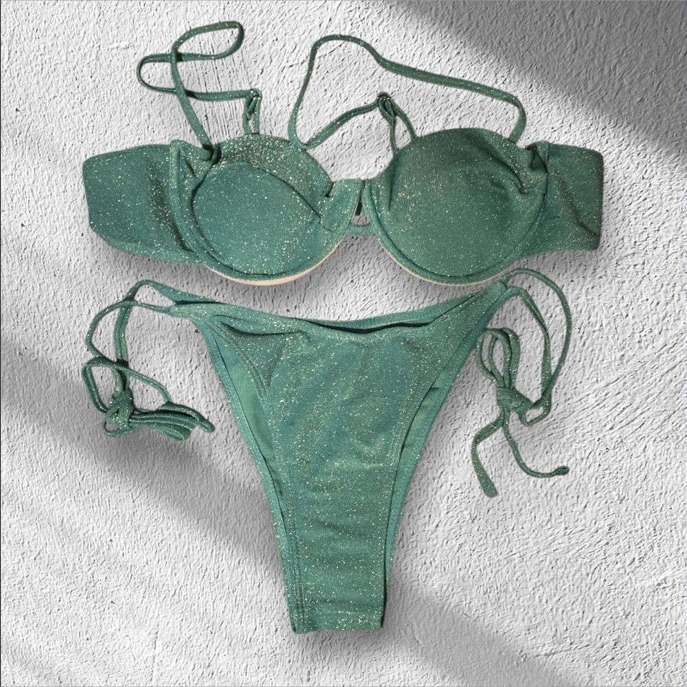 Bikini Set, Sparkling Green Size Large-NWT - Picture 2 of 4